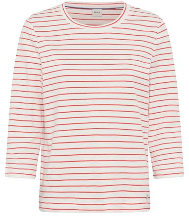 Brax Damen Style.CIRA Cotton Interlock Jersey Stripe 3/4 Arm T-Shirt