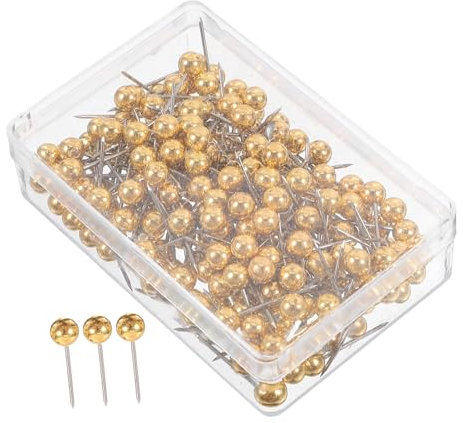 Alipis Goldene Rundkopfnadeln 4x15mm 200 Stück Stecknadeln Mit Kugelkopf Metallstecknadeln Für Kartenbefestigung Dekoration Schulbedarf