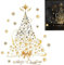Árbol de Navidad Grande Adhesivo para Ventana de Vidrio Dorado Estático PVC Pegatinas Autoadhesivas para Pared