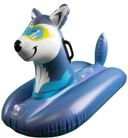 Habarri Rodelreifen, Aufblasbarer Schlitten aus verstärktem PVC, Schlitten mit Griffen, Snowtube für Kinder, Schneeschlitten CE-Zertifiziert, Aufblasbare Schlitten (Husky-Hund)