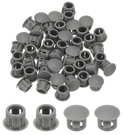 PATIKIL Abdeckkappen für Bohrlöcher, 48 Stück 7mm Küchenschrank Dekoration für Küchenschrank Dekoration Möbel Einsatz Endkappe Rohrabdeckung Lochabdeckung Stopfen, Grau