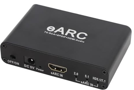 EARC ARC Sound Extractor, EARC -Audio -Konverter Zum HDMI Optical 3,5mm Aux Sound Extractor Adapter für TV -to Soundbar -Lautsprecherverstärker