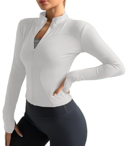 Neteson T-Shirt Damen Langarm Sport Oberteil Sportshirt Gym Top Fitness Oberteil Leicht Langarmshirt Laufen mit Reißverschluss und Daumenloch für Yoga Golf Tennis