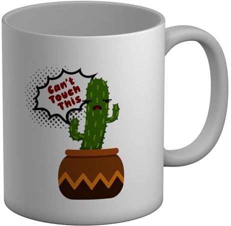 Shopagift Can't Touch This Funny Cactus Cacti Literally Mug White 11oz Large Ceramic Cup