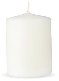 HS Candle Stumpenkerzen Weiß, Größe Ø7 x 8 cm, Wachskerzen lange Brenndauer bis zu 20 Std. - unparfümierte Säulenkerzen - viele Farben/Größen