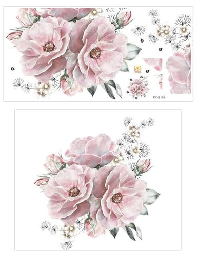 2 Set Di Adesivi A Parete Di Fiori Rosa, Murali Creativi E Alla Moda E Autoadesivi, Sfondo A Muro Fai-Da-Te Di Decorazione Artistica, Adatti Per Soggiorno E Camera Da Letto.