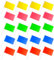 Lot de 20 petits drapeaux miniatures sur bâtons - 12,7 x 20,3 cm - Couleur unie - Blancs - Pour sublimation graffiti - Rouge, jaune, bleu, vert, rose