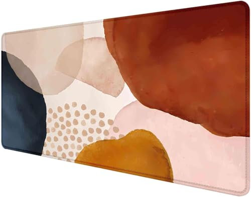 PORNHUX Large Mouse Pad, Desk Pad, XXL Computer Desk Matte for Desktop Laptop, Women, Computer Keyboard Mat for Office Desktop, Orange Navy Blue