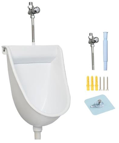 Berriphonia Urinoir WC Pour Homme, Séparateur D'urine Mural Avec Chasse D'eau – Urinoirs Pour Homme, Pour L'extérieLur, La Maison, Le Dortoir, Le Jardin, Le Camping-car, L'appartement, Papa, Petit Ami