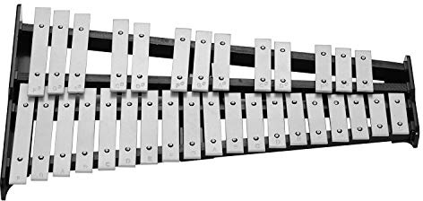 Generic Pädagogisches Glockenspiel mit 32 Tönen, Holzsockel, Aluminiumstangen mit Schlägeln, Percussion-Musikinstrument mit Tragetasche für Erwachsene