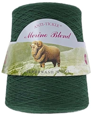King Cole Merino Blend 4Ply Cone Wool Yarn, 100% Superwash Wool for Knitting & Crochet, Gentle Soft Comfortable Yarn - Conifer (3941) - 500g Ball