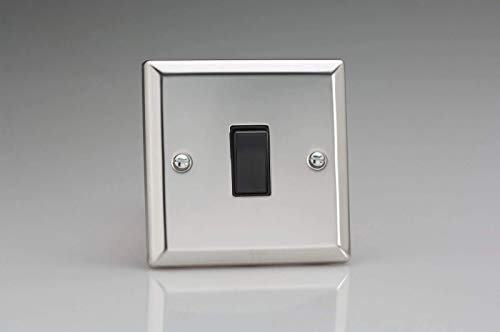 Varilight XC1B Rocker Switches Black 1 Gang Mirror Chrome