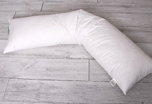 XXL Seitenschläferkissen/Stillkissen 90% Federn / 10% Daunen 40x200 Serie MOON