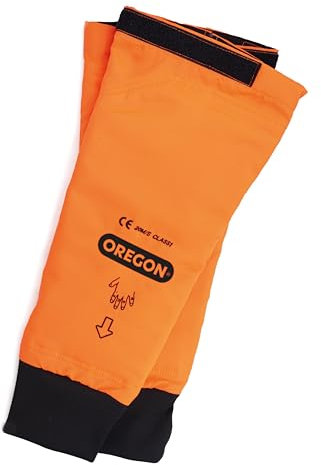 Oregon Chainsaw Protective Cuffs, Protection for Professional Arborists, Mini Chainsaw and Pruners, Cut Resistant Sleeves, Adjustable Orange Hi Vis PPE Arm Guards, Class 1 (20m/s), Pair - One Size