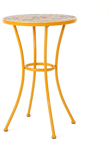 GDF Studio Brienne esterno Giallo piastrelle in ceramica Tavolino con struttura in ferro