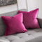 MIULEE 2er Set Samt Kissenbezug Flansch Kissenhülle Dekorative Sofakissen Dekokissen Umwickelte Kante Kissenbezüge Zierkissenbezug für Sofa Wohnzimmer Schlafzimmer 40x40 cm Rose Rot