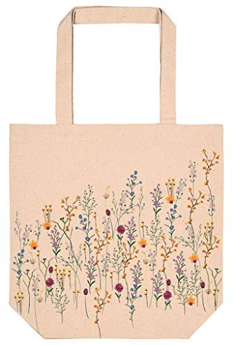 moses. Shopper aus Bio-Baumwolle | Tragetasche mit Blumenmotiv | Praktisch als Einkaufs- und Freizeittasche | Blumenwiese