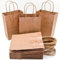 JJQHYC 18 Stück Geschenktüten mit Griff Kraftpapier Papiertüten Weihnachtstüten Party Geschenktaschen (Rose gold)