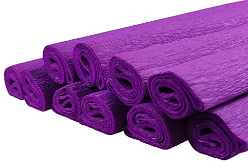 Netuno 10 Rollen Krepp-Papier Violett 200 x 50 cm Bastelpapier Krepppapier zum Basteln Krepppapier Bastelkrepp deko krepp Rollen crepe paper purple