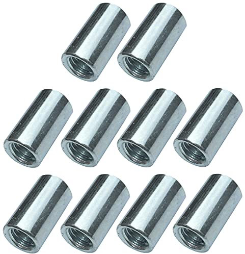 AERZETIX - Set di 10 dadi manicotti di accoppiamento M8x20x11mm filettato - manicotto prolunga cilindrico tondo - in acciaio zincato - C49630