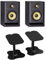 Audibax KRK Pareja RP5 G4 Monitores Estudio Amplificado Negro Neo STM-10 Soportes Monitores/Altavoces Estudio Para Mesa Regulables (Pareja)