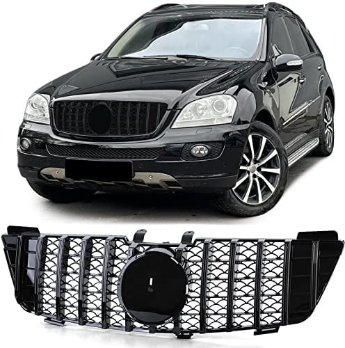 Sport Kühlergrill Schwarz Glanz für Mercedes ML W164 Vorfacelift 2005-2008