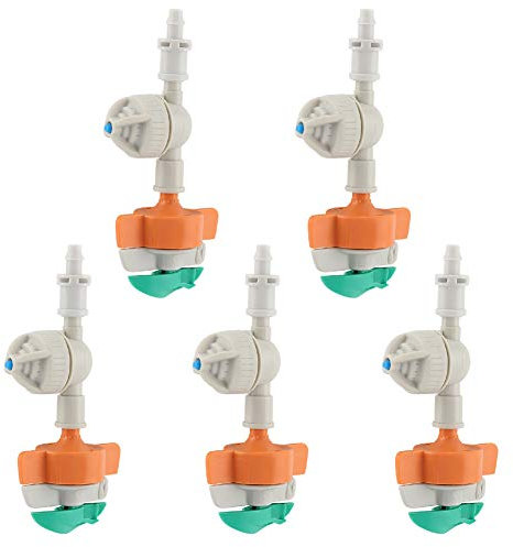 5 Pz Irrigatore Rotante con Antigoccia Appeso Spruzzatore Irrigazione Giardino Raccordo A Goccia per Giardino Irrigazione Serra