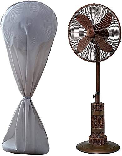 UCARE Fan Cover Waterproof Dustproof Electric Fan Cover All Inclusive Standing Round Floor Fans Moisture-Proof Cover with Zipper for Indoor Outdoor Household Patio (Grey)