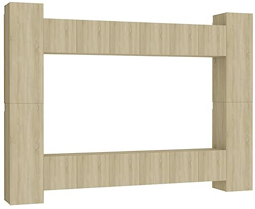 vidaXL 10 Piece TV Cabinet Set Sonoma Oak Engineered Wood