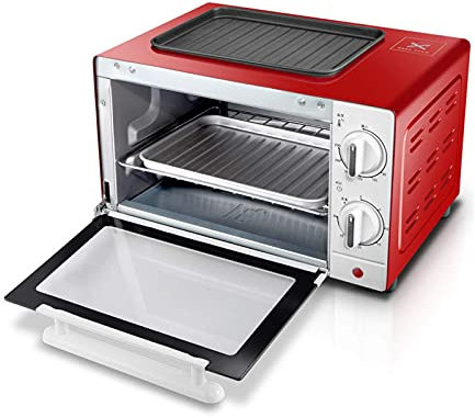 XBSXP Mini Four 12L Cuisinière Électrique en Cuivre Four Électrique Encastré pour Four À Gaz De Cuisine, Rouge (Couleur : Rouge)