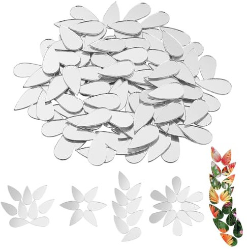 OLYCRAFT 300g 2.5x1.2cm Teardrop specchio di vetro piastrelle di mosaico Chiaro Mini specchio di vetro Craft Piastrelle di mosaico decorativo per i mestieri fai da te Decorazione casa Gioielli facendo