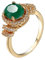 Dsnyu Wedding Ring Damen, Oval Grün Zirkonia Vintage Bernstein Ring Modern Vergoldet 62 (19.7)