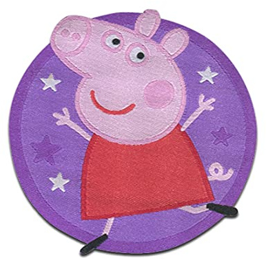 Comercial Mercera Peppa Wutz Sterne - Aufnäher, Bügelbild, Aufbügler, Applikationen, Patches, Flicken, zum aufbügeln, Größe: 5,5 x 5,6 cm, Violett