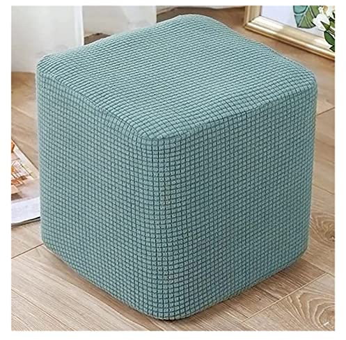 AQIGR Housse de Pouf Carré 40x40/45x45 Extensible Housse Ottomane,Housses de Repose-Pieds en Jacquard Doux pour protéger Le Repose-Pieds, Housse de Pouf avec Fond élastique, Lavable en Machine