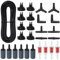 Pawfly Aquarium 7.5 M Black Airline Tubing Standard Air Pump Accessories Set with Air Stone Cylinders Connectors Suction Cups and Check Valves for Fish Tank Aeration Setup