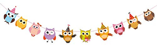 2st Eulen-girlanden-Banner Waldtier Ammer Geburtstags-Girlande Eulen Ammer Girlande Babyparty-wimpelkette Ausschnitte Eulen Ornamente Tierfahnengirlande Karikatur Requisiten