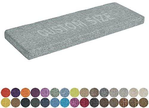 PHUSTJKL Bankkissen Bankauflage Sitzkissen für Fensterbank, 30 Farben, 3cm/5cm/8cm Dickes Schwammpolsterung mit Hoher Dichte Waschbare Stuhlkissen (Farbe#5 Grau, Size: 80x45x5cm)
