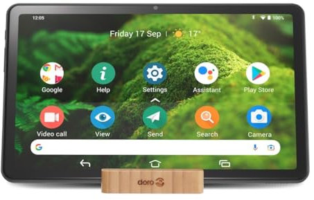 Doro Tablet - Easy Tablet for Seniors - HD 10.4 Display - Easy and Simplified Interface for the Elderly - Large Icons - Loud and Clear Sound - Wi-Fi - 4G RAM + 32 GB (Green)