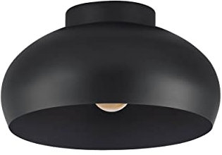 EGLO Deckenlampe Mogano 2, 1-flammige Deckenleuchte Industrial, Wohnzimmerlampe aus Metall in Schwarz, Flurlampe Decke, Deckenbeleuchtung mit E27 Fassung