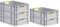 PROREGAL SuperSparSet 5x Eurobox NextGen Color | HxBxT 17x40x60cm | 34 Liter | Griffe gelb offen | Glatter Boden | Eurobehälter, Transportbox, Transportbehälter, Stapelbehälter