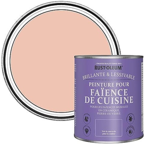 Rust-Oleum Peinture Orange Résistante à l'eau pour Faïence de Cuisine, Finition Brillante - Coraille 750ml