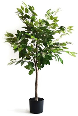 Valyria Home - Ficus Artificial 105 cm | Árbol Decorativo Realista con Apariencia de Tronco Natural | Planta Artificial Elegante para Hogar y Oficina