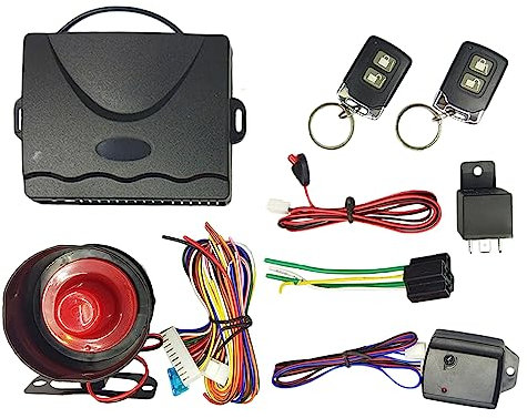 Riloer Avvertimento di allarme per telecomando auto, sistema antifurto di sicurezza, allarme antifurto doppio sensore di telecomando, scatola di controllo 101, clacson, spina, telecomando