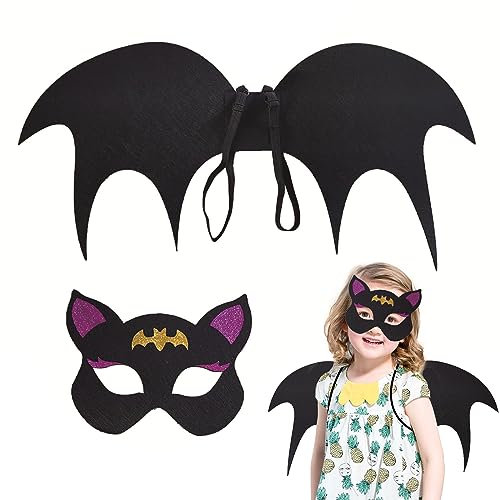 Costume de Chauve Souris pour Enfants, Déguisement Chauve Souris Enfant Ailes de Chauve Souris Cosplay Halloween Costume Bat Wings pour Garçon et Fille Cosplay Fantaisie Robe Party Favor 4 - 6 Ans