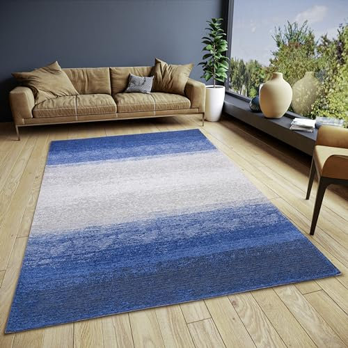Hanse Home Masal Design Teppich Wohnzimmer – Flachgewebe Vintage Design, Anti-Rutsch Unterseite, Mehrfarbig hochwertig gewebt für Wohnzimmer, Schlafzimmer, Esszimmer, Flur – Grau Blau, 60x90cm