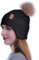HEYANN Bonnet d'hiver tricoté à cache-oreilles, unisexe, bonnet d'hiver chaud en tricot coupe-vent pour femme, chapeau parapluie pour la marche, la course à pied, Noir , Taille unique