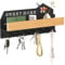 Schlüsselbrett mit Ablage Ohne Bohren, Multifunktionales Schlüsselboard/Schlüsselkasten Holz Modern, Schwarz Schlüssel Aufbewahrung mit 7 Schlüsselhaken, Schlüsselhalter für Wohnung Wand Flur Deko