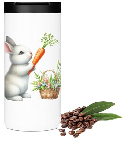 GRAZDesign Kaffeebecher Osterhase Ostern Ostergeschenk für Sie und Ihn, Thermobecher to go, Edelstahl 400ml
