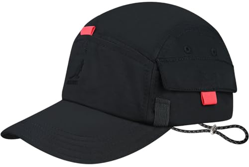 Kangol Easy Carry 5 Panel Cap Basecap Baseballcap Herren - mit Schirm, Schirm Winter Herbst Frühjahr Sommer Frühling-Sommer Herbst-Winter - One Size schwarz