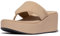 Fitflop Femme Platfforms Wedge Toe-Post Sandals cale, Beige, 42 EU